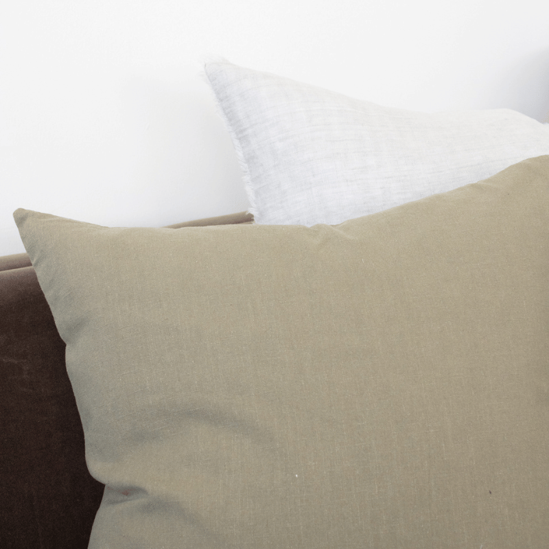 Olive Sarina Linen/Cotton Pillow