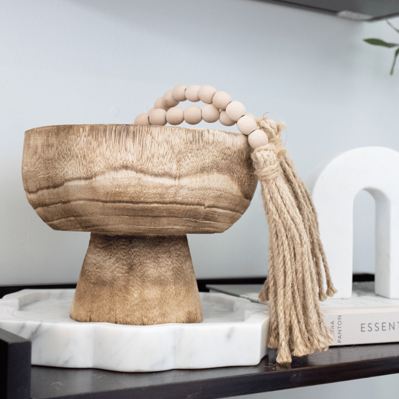 Decorative Wooden Pedestal Bowl