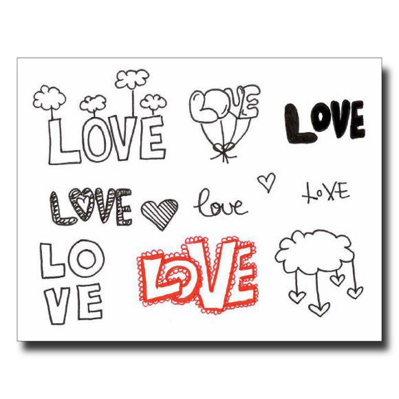 Love Doodles Greeting Card