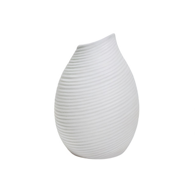 White Ring Textured Bud Vase
