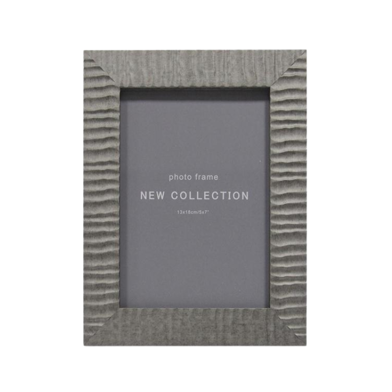 5x7 Grey Ridged Picture Frame