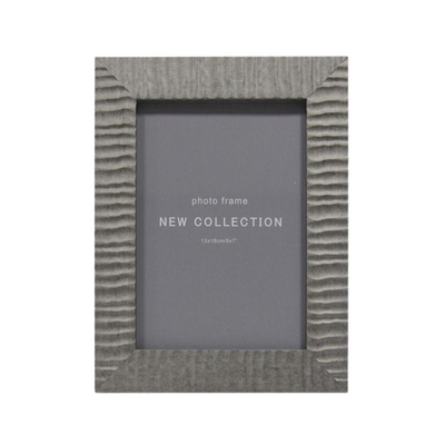 5x7 Grey Ridged Picture Frame