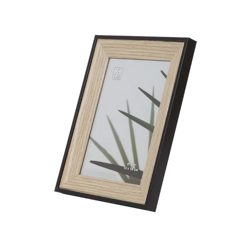 5x7 Black/Natural Wood Picture Frame