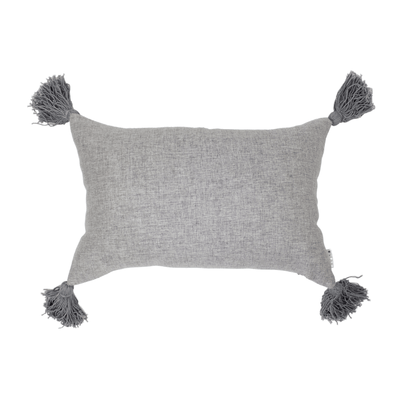 Super Soft Grey Pillow with Tassels