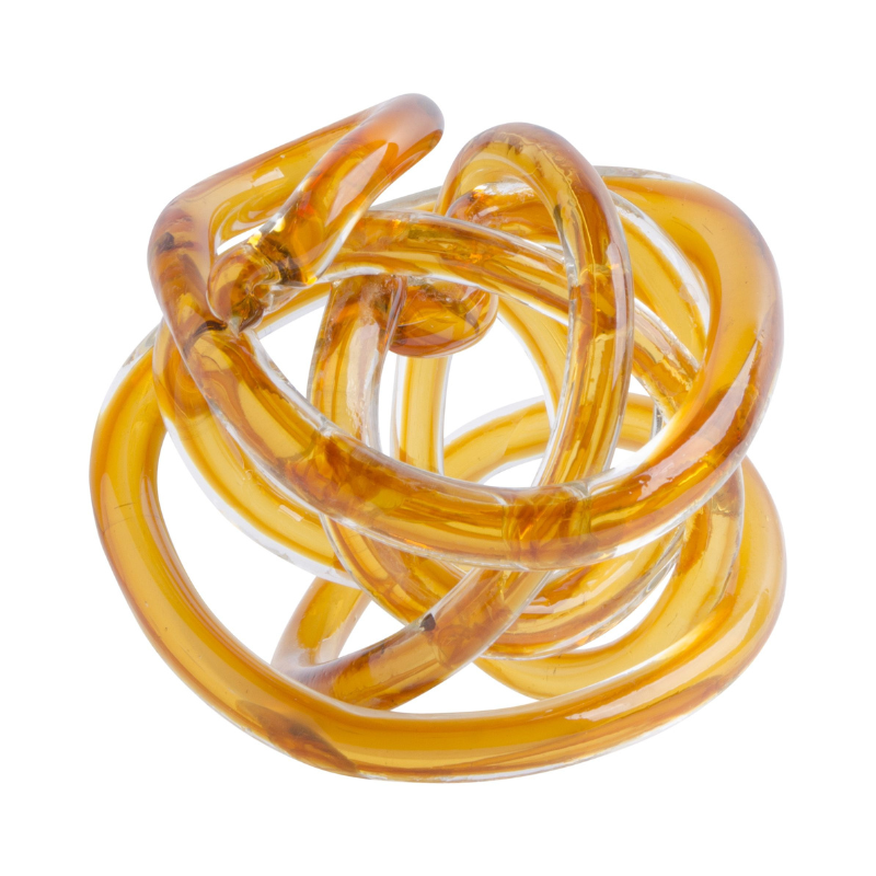 Large Amber Viola Glass Knot