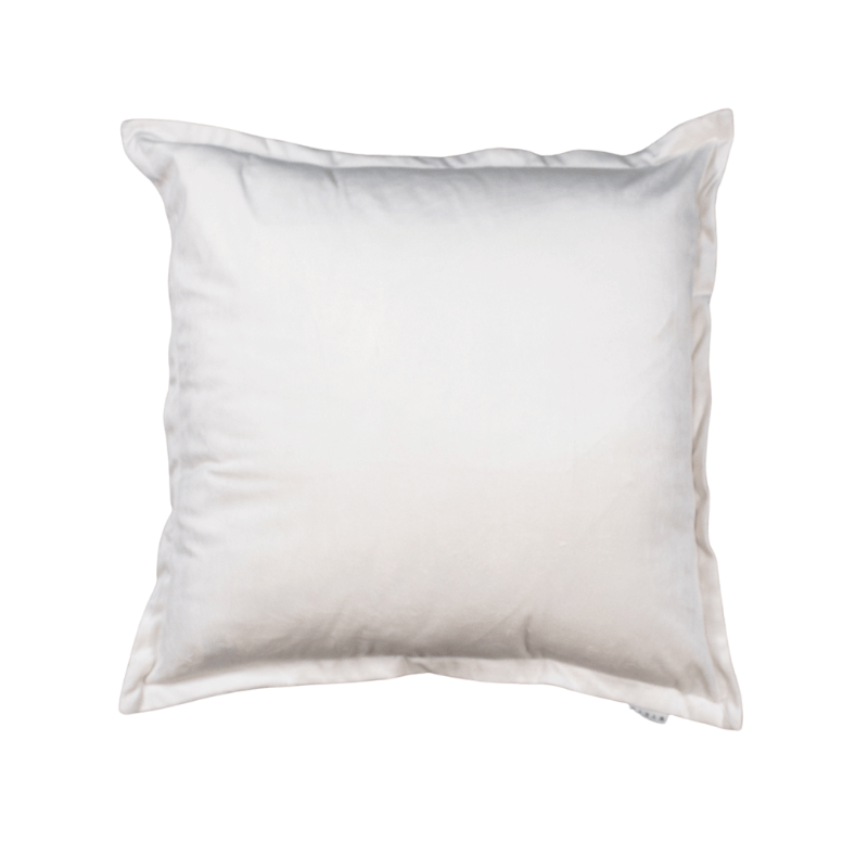 Ivory Flanged Velvet Pillow