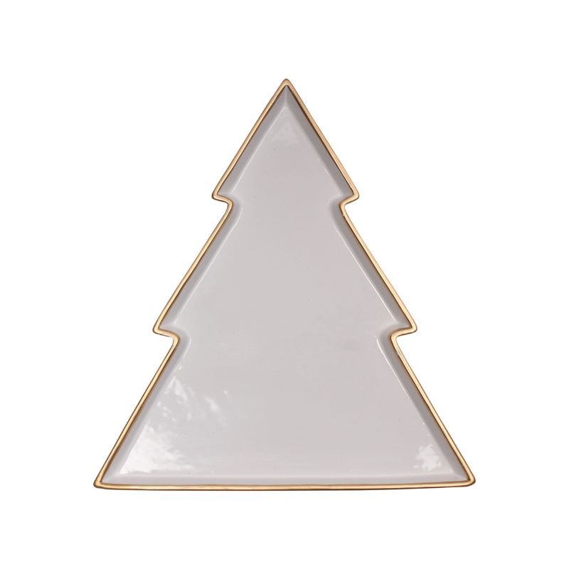 Gold Trimmed Tree Serving Platter WYRTH
