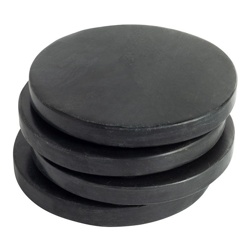 Black Round Marble Coasters - Set of 4