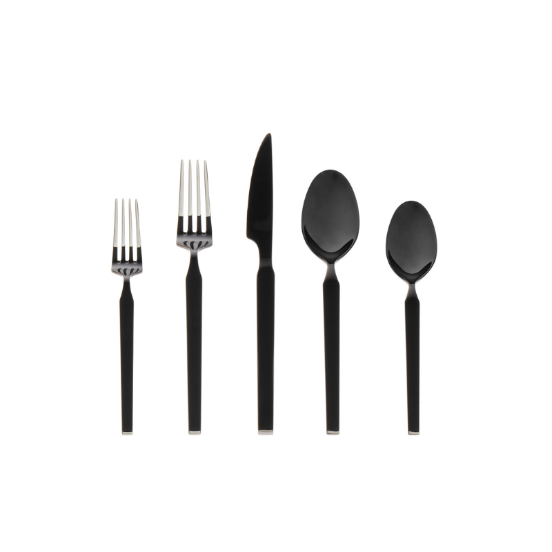 20-Piece Black Podium Flatware Set