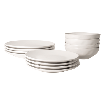 12-Piece Aspero White Dinnerware Set