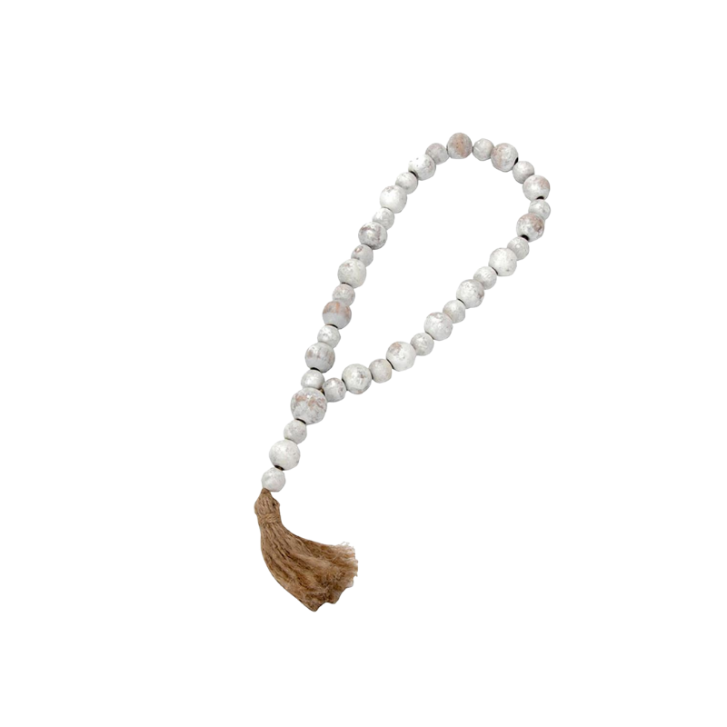 Whitewash Wood Bead Chain