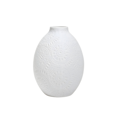 White Burst Textured Bud Vases