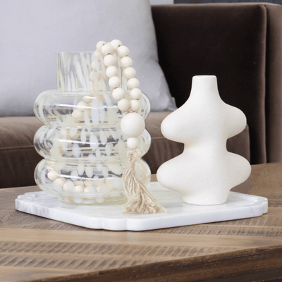 Bubble Glass Ribbed Vase