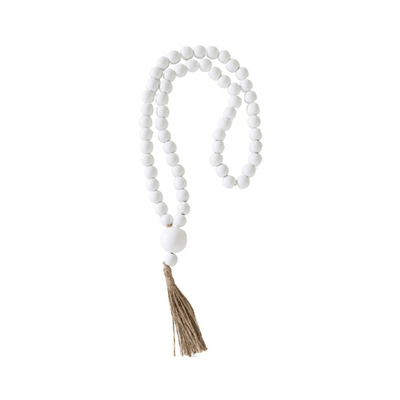 White Wood Bead Loop