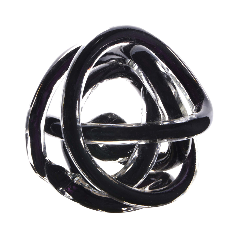 Large Black Viola Glass Knot