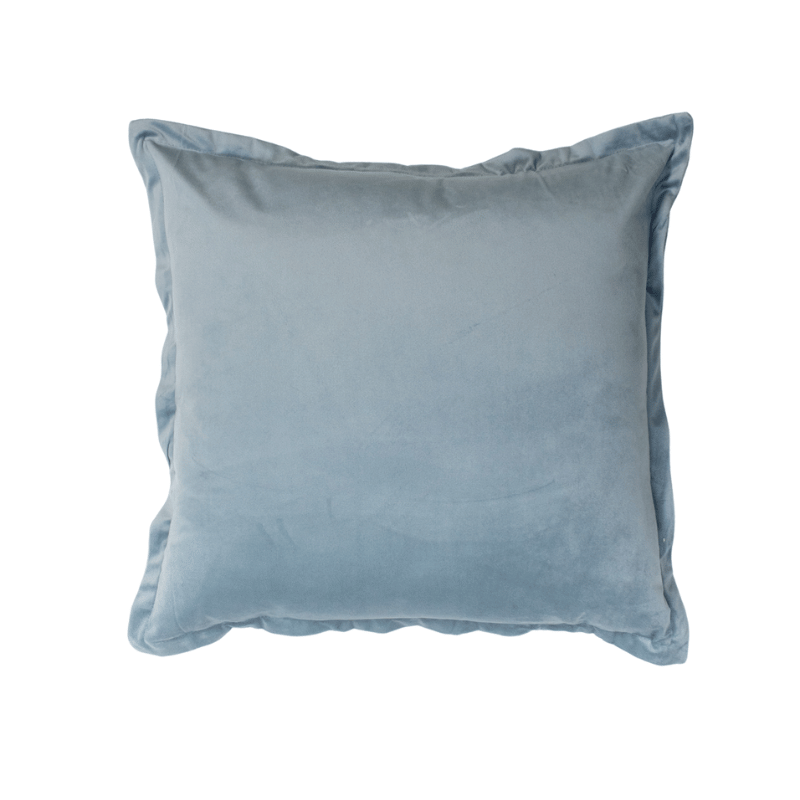 Blue Flanged Velvet Pillow