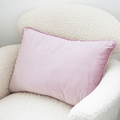 Blush Solid Velvet Lumbar Pillow