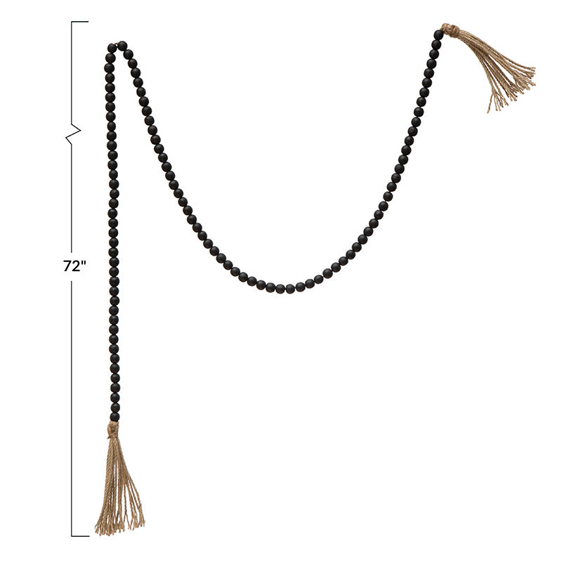 Large Black Tassel Prayer Beads