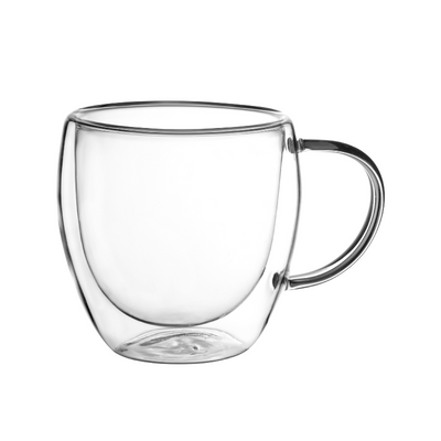 Java Double Wall Cappuccino Coffee Mugs - Set of 2