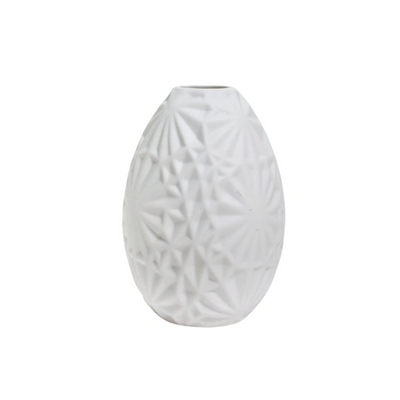 White Geo Textured Bud Vase