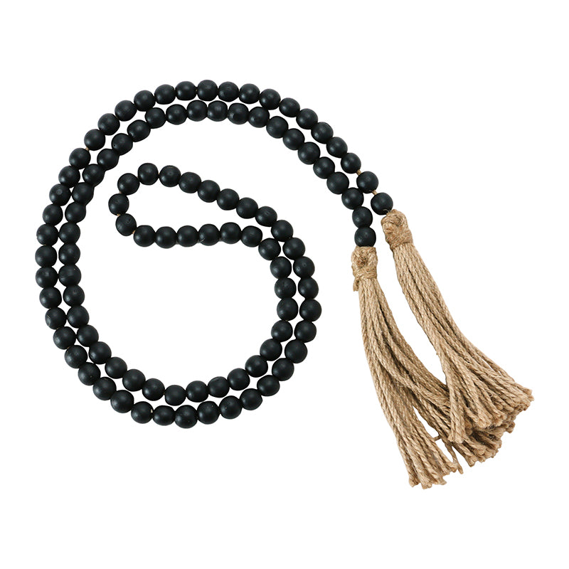 Large Black Tassel Prayer Beads