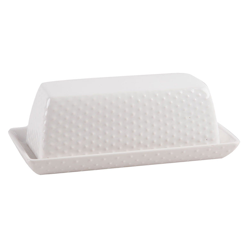 Dot Embossed Covered Butter Dish