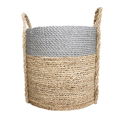 Handled Small Laundry Basket, Grey