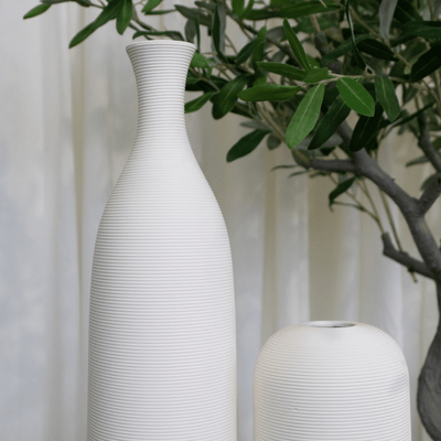 Matte White Round Vase