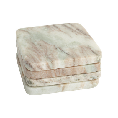 Dune Square Marble Coasters – Set of 4