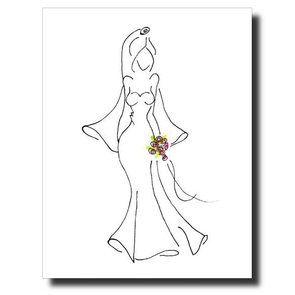 Bride With Bouquet Greeting Card