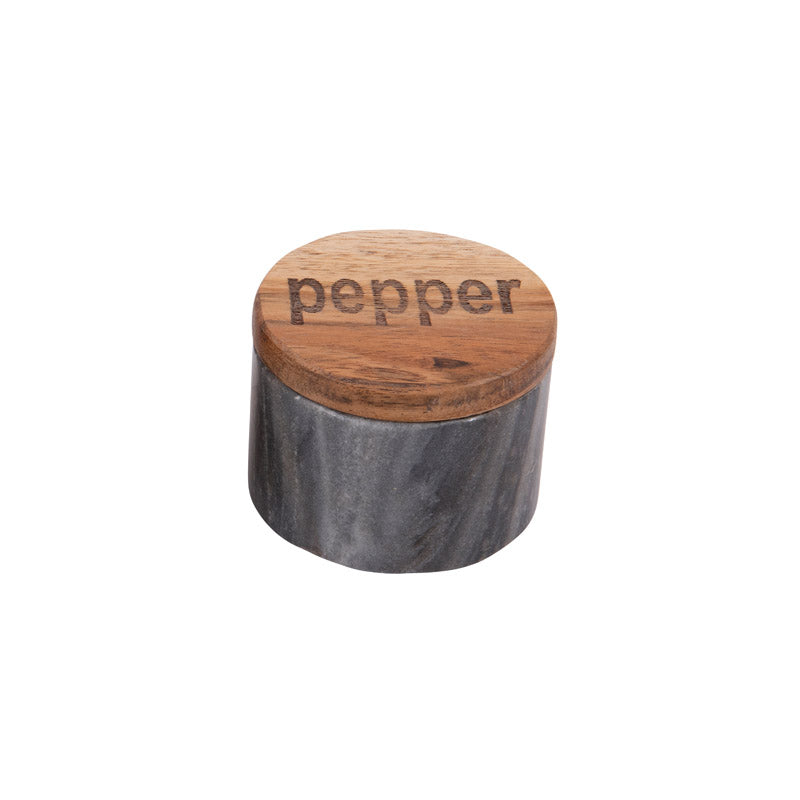 Marble Pepper with Wood Lid