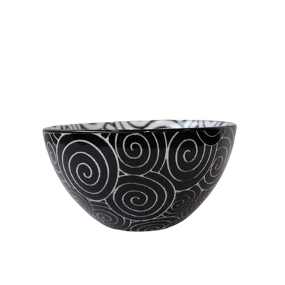 Swirl Black & White Dipping Bowl