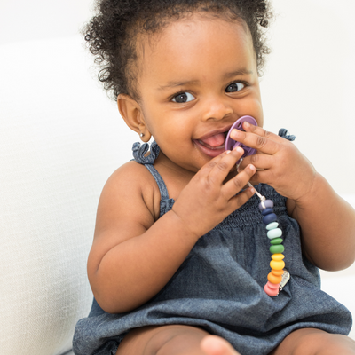 Rainbow Multi Pacifier Clip