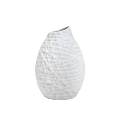 White Web Textured Bud Vase
