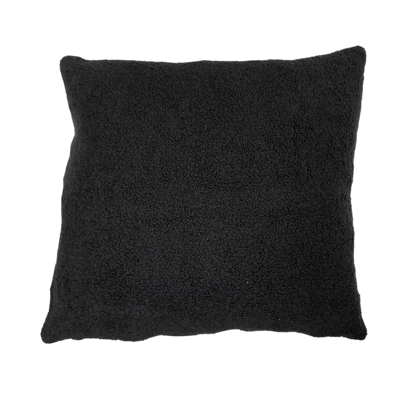 Dark Grey Teddy Fur Pillow