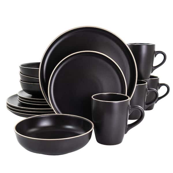 16-Piece Black Serenade Dinnerware Set