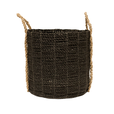 Handled Medium Laundry Basket, Black