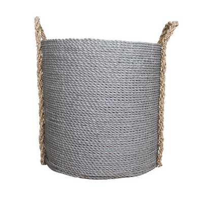 Handled Medium Laundry Basket, Grey