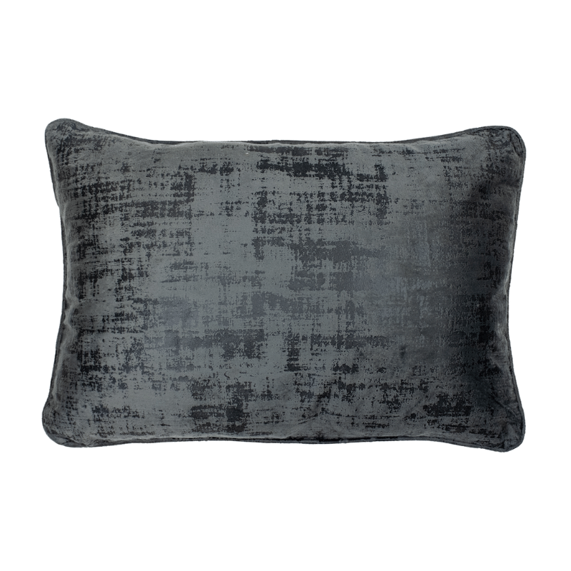 Gunmetal Stamped Velvet Lumbar Pillow