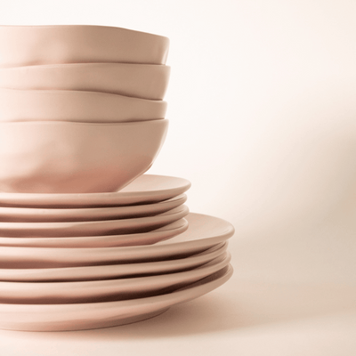 12-Piece Aspero Pink Dinnerware Set