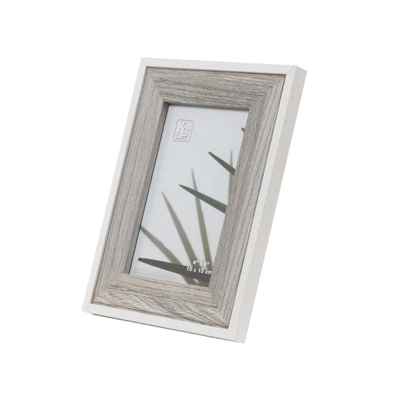 4x6 White/Grey Wood Picture Frame